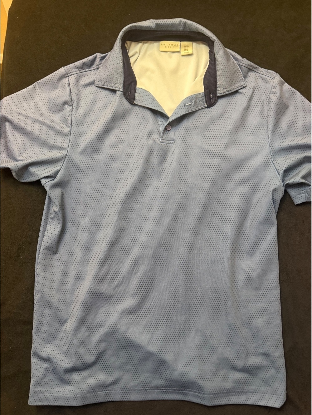 Rorie Whelan Golf Men's Light Blue Polka Dot Polo Shirt Size M